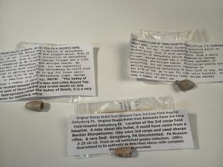 LOT OF 3 Gettysburg Bullets