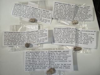 Lot of 5 Gettysburg bullets