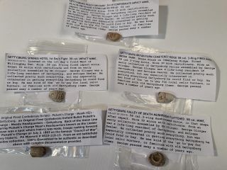 Lot of 5 Gettysburg Bullets