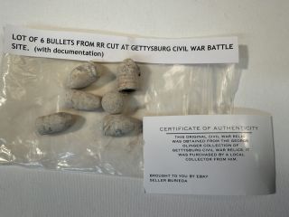 Lot of 6 bullets Gettysburg