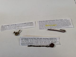 Lot of 3 civil war relics