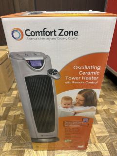 Comfort Zone Oscillating Ceramic Tower Heater with Remote Control Model CZ499R-EC